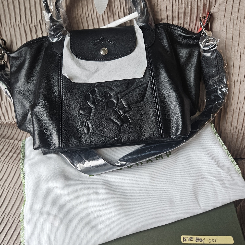 Longchamp Black Leather Tote Bag